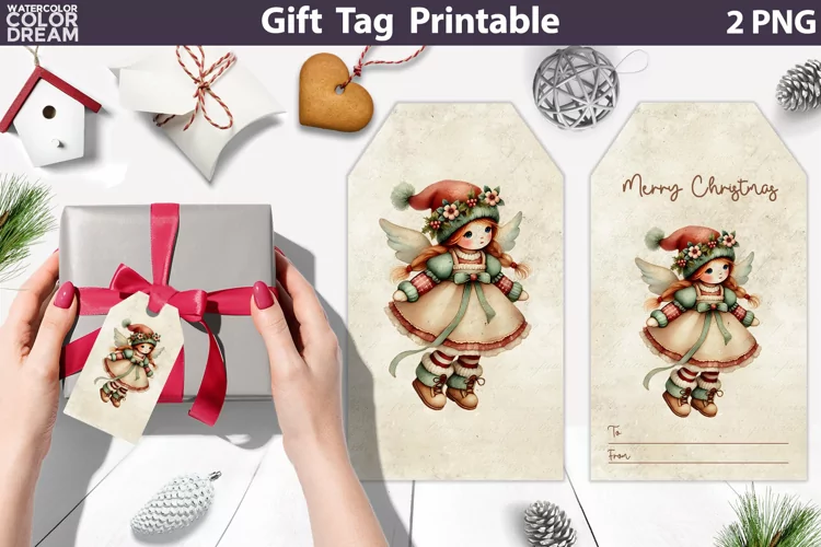 Christmas Angel Gift Tags | Retro Christmas Tag
