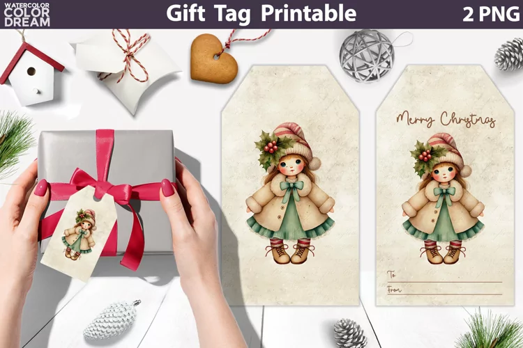 Christmas Angel Gift Tags | Retro Christmas Tag