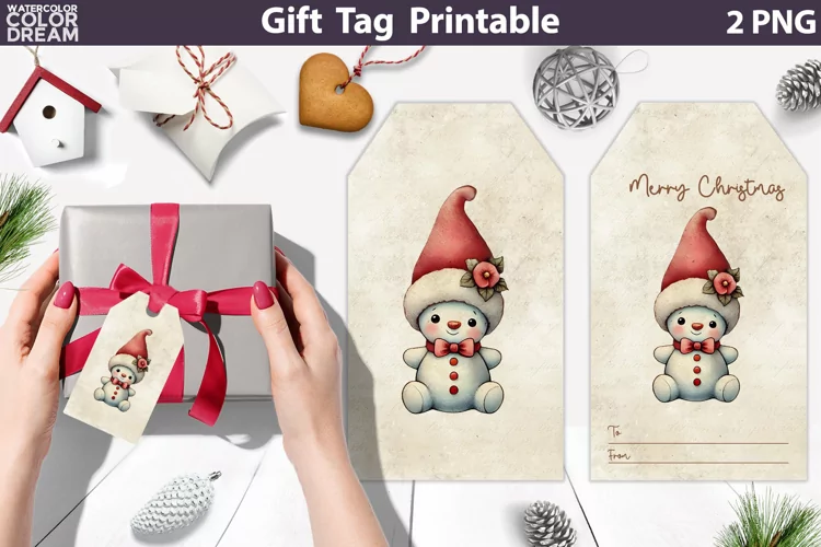Snowman Gift Tags | Retro Christmas Tag Printable