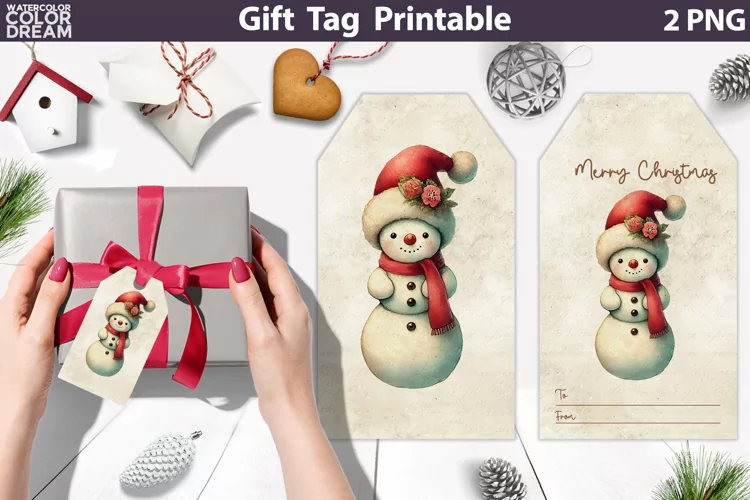 Snowman Gift Tags | Retro Christmas Tag Printable