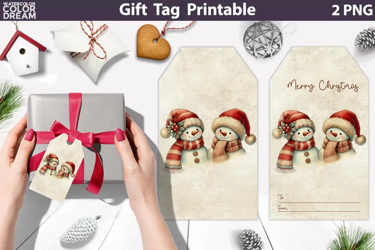 Snowman Gift Tags | Retro Christmas Tag Printable