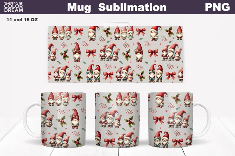 Christmas Gnomes Wrap | Christmas Mug Sublimation