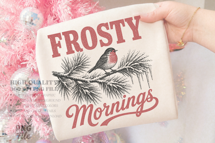 Retro Christmas Robin Bird Winter Design, Winter Robin PNG