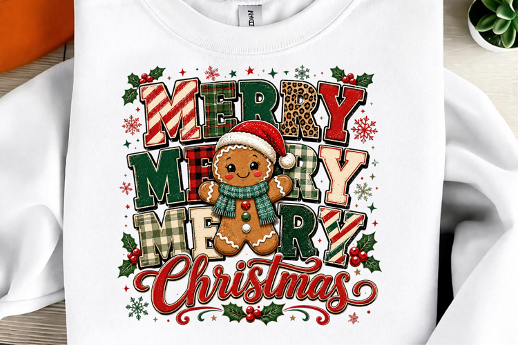 Retro Christmas Shirt Png, Gingerbread Christmas Png