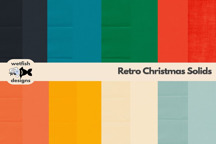 Retro Christmas Solid Papers example image 1