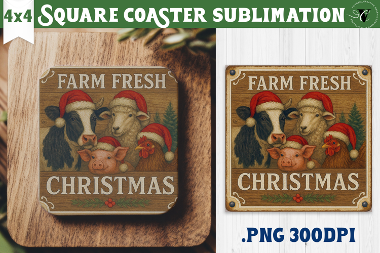 Retro Christmas Square Coasters | Christmas quotes