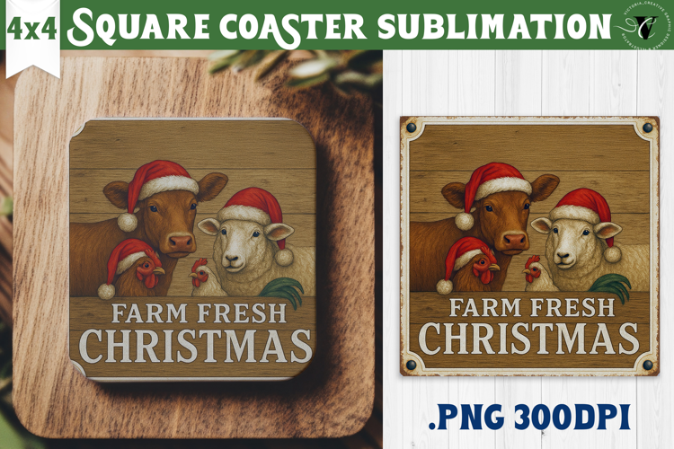 Retro Christmas Square Coasters | Christmas quotes