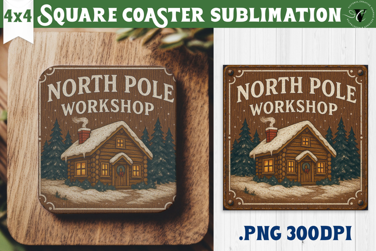 Retro Christmas Square Coasters | Christmas quotes