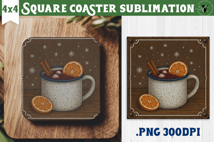 Retro Christmas Square Coasters | Christmas quotes