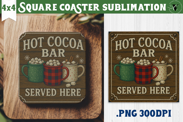 Retro Christmas Square Coasters | Christmas quotes