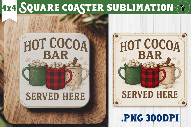 Retro Christmas Square Coasters | Christmas quotes