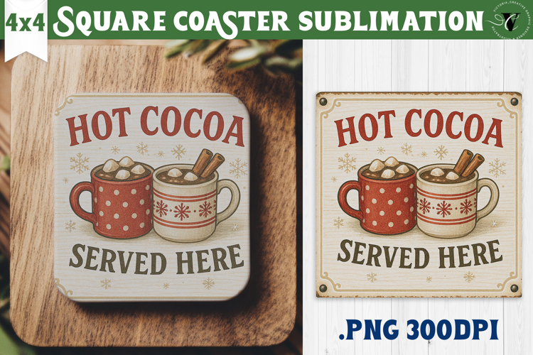 Retro Christmas Square Coasters | Christmas quotes