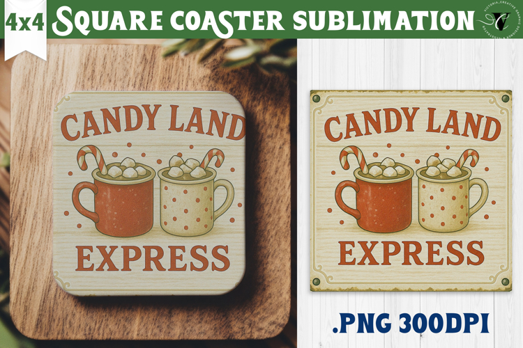Retro Christmas Square Coasters | Christmas quotes