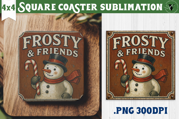 Retro Christmas Square Coasters | Christmas quotes