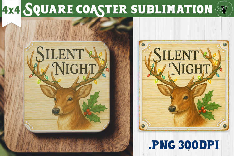 Retro Christmas Square Coasters | Christmas quotes