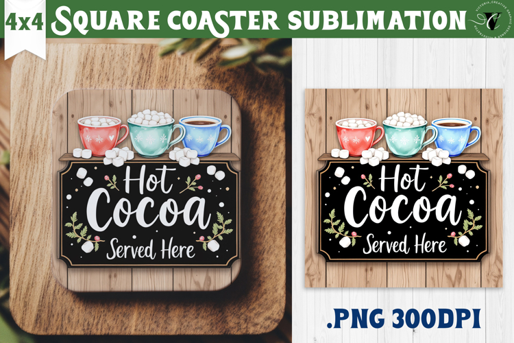 Retro Christmas Square Coasters | Christmas quotes