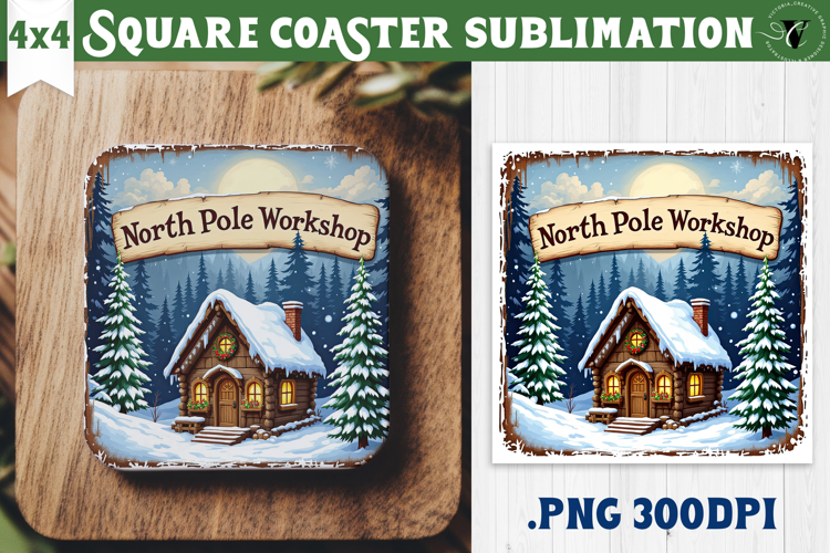 Retro Christmas Square Coasters | Christmas quotes