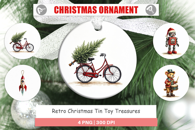 Retro Christmas Tin Toy Ornament
