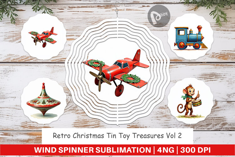 Retro Tin Toy Wind Spinner example image 1