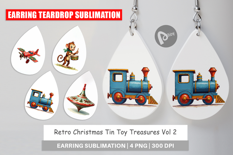 Retro Christmas Tin Toy Earring