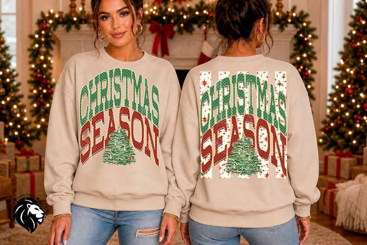 Christmas Season PNG | Retro Christmas Tree Design