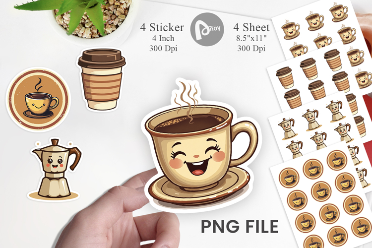 Sticker Retro Coffee