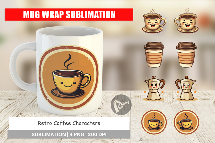 Mug Wrap Retro Coffee