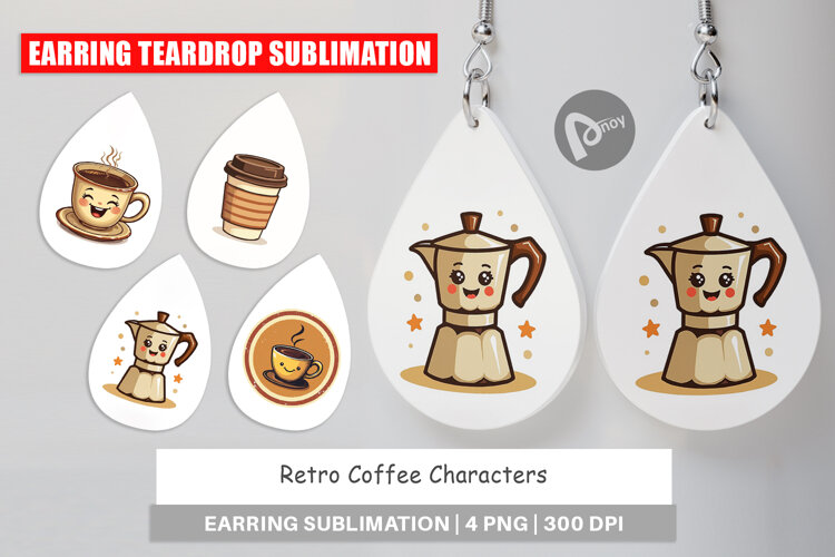 Earring Retro Coffee example image 1
