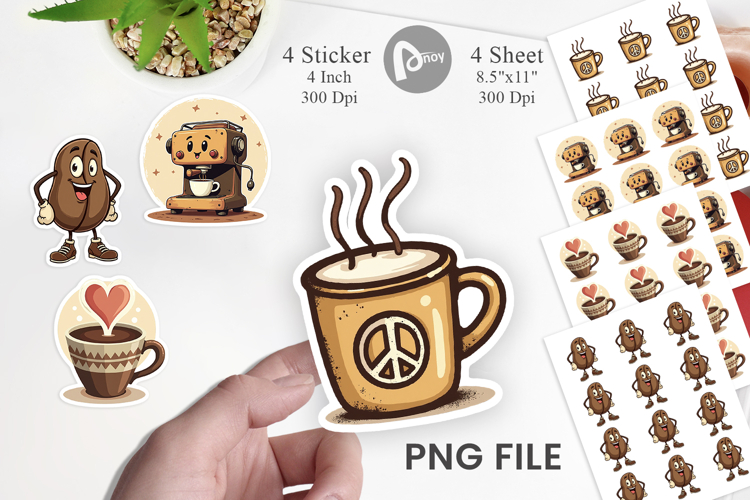 Sticker Retro Coffee