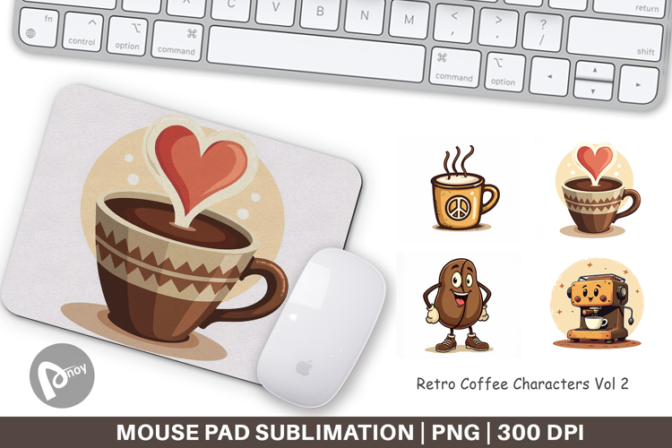 Mouse Pad Retro Coffee