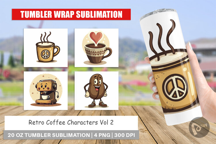 Tumbler Retro Coffee example image 1
