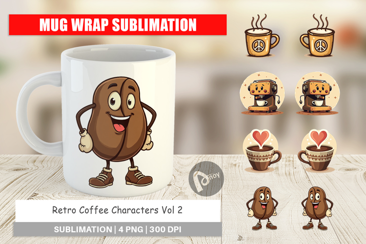 Mug Wrap Retro Coffee