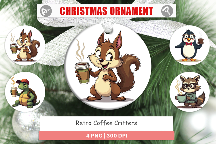 Ornament Retro Coffee Critters