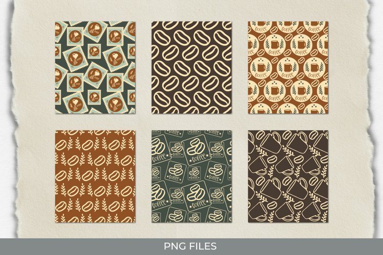 Retro Coffee Postage Pattern Paper Pack