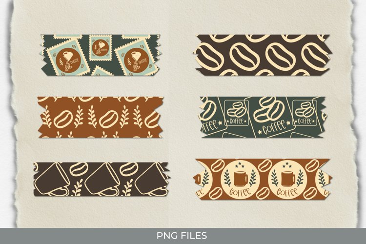 Retro Coffee Postage Patterned Tape example image 1