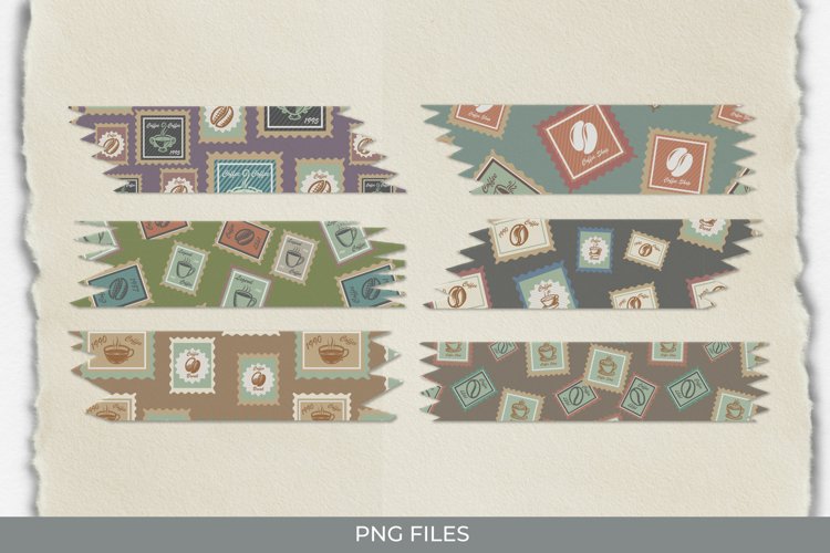 Retro Coffee Postage Patterned Tape example image 1