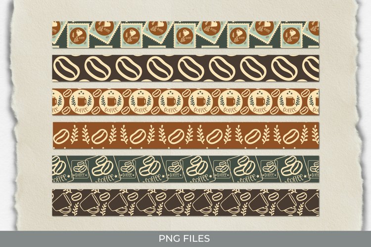 Retro Coffee Postage Seamless Strips example image 1