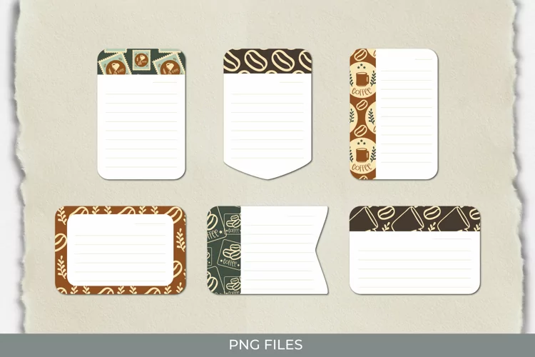 Retro Coffee Postage Shaped Journaling Area
