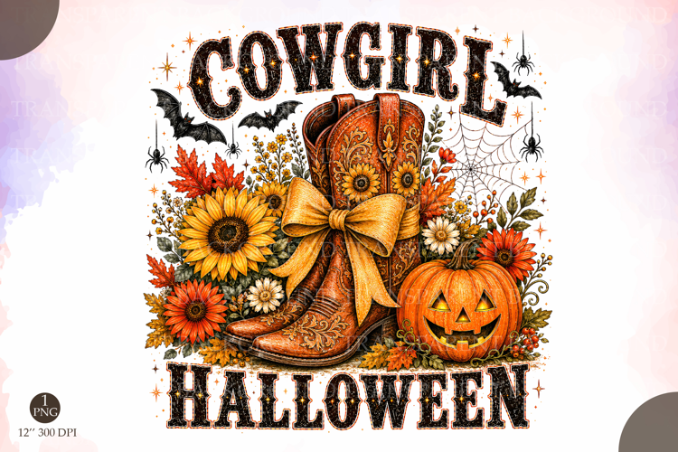 Retro Cowgirl Halloween Png,Fall Spooky Boots Png