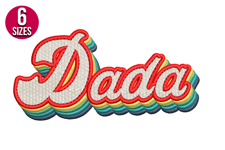 Retro Dada Text Machine Embroidery Design