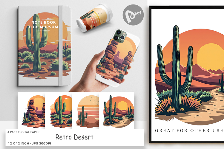 Digital Paper Retro Desert Vibes