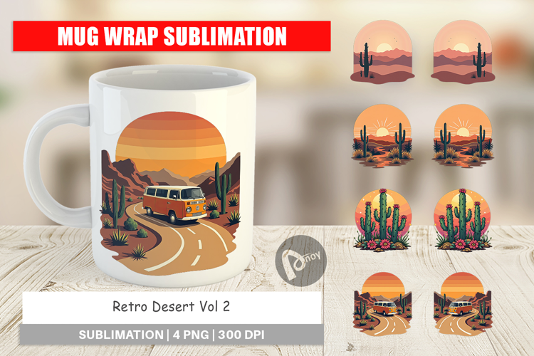 Mug Wrap Retro Desert Vibes