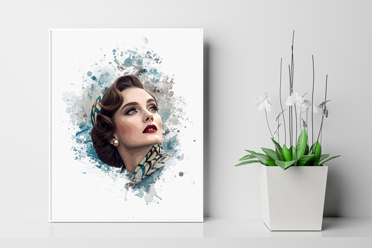 Retro Digital Art Print Photo Effect