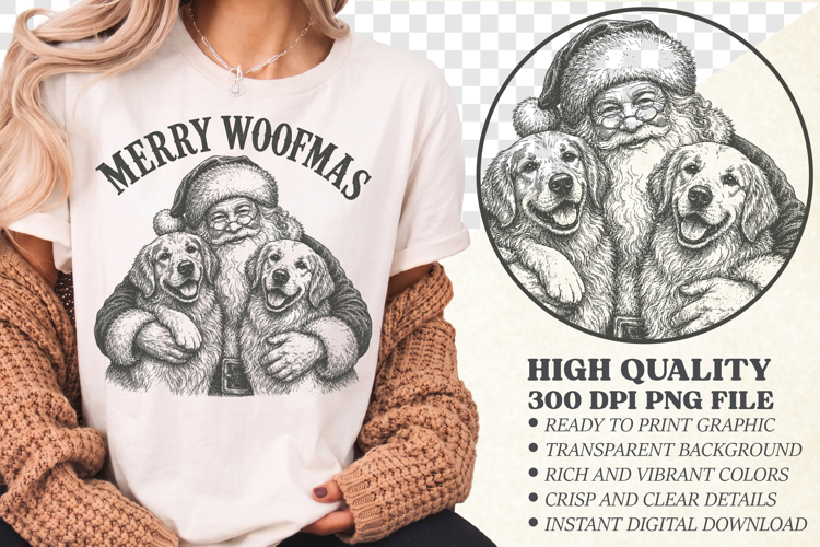 Retro Dog Christmas PNG,Santa Claus Puppy Holiday Graphic