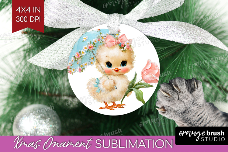 Retro Easter Ornament PNG - Cute Animal PNG Sublimation