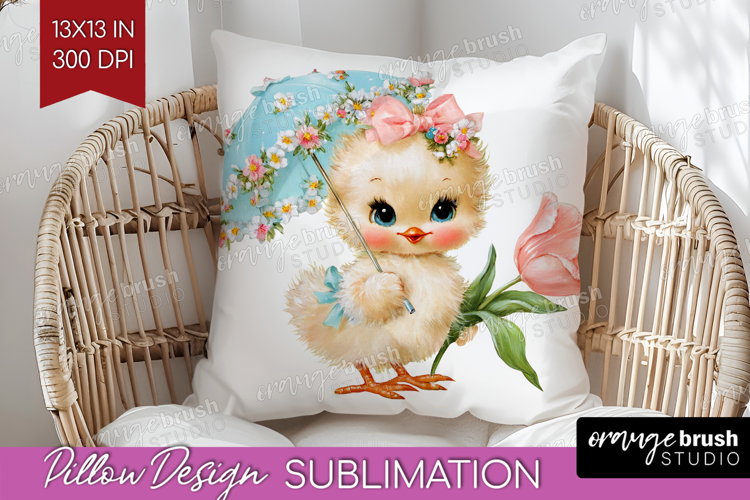 Retro Easter Pillow Sublimation - Cute Animal Pillow Cover