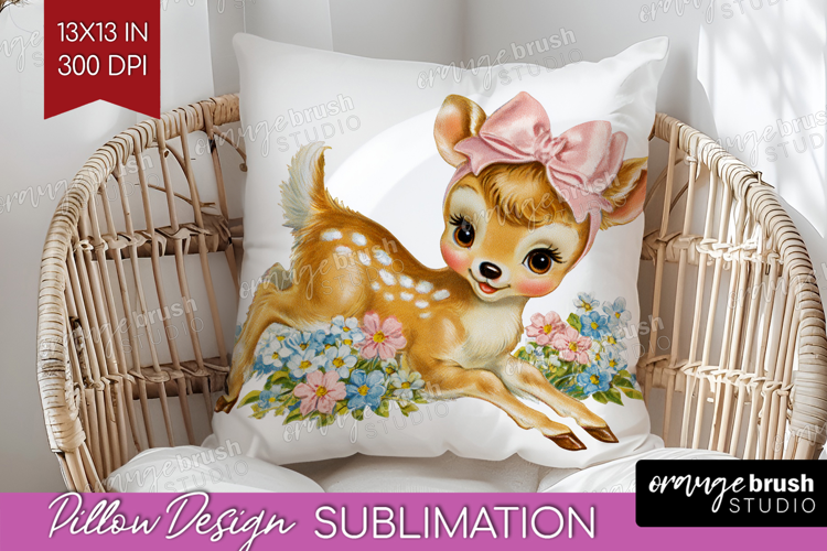 Retro Easter Pillow Sublimation - Cute Animal Pillow Cover