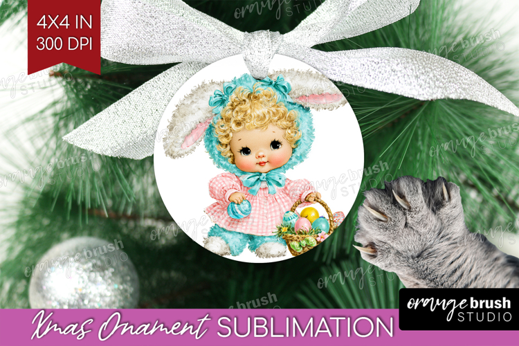 Retro Easter Ornament PNG - Cute Animal PNG Sublimation