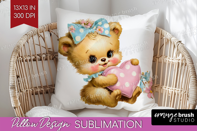 Retro Easter Pillow Sublimation - Cute Animal Pillow Cover