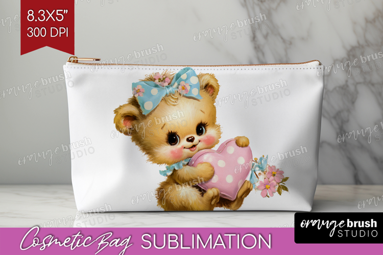 Retro Easter Cosmetic Bag - Cute Animal Makeup Bag PNG